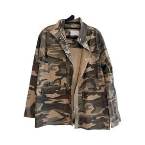 Everlane Snap Zip Utility Army Military Camo Jacket Beige Olive Green Size M